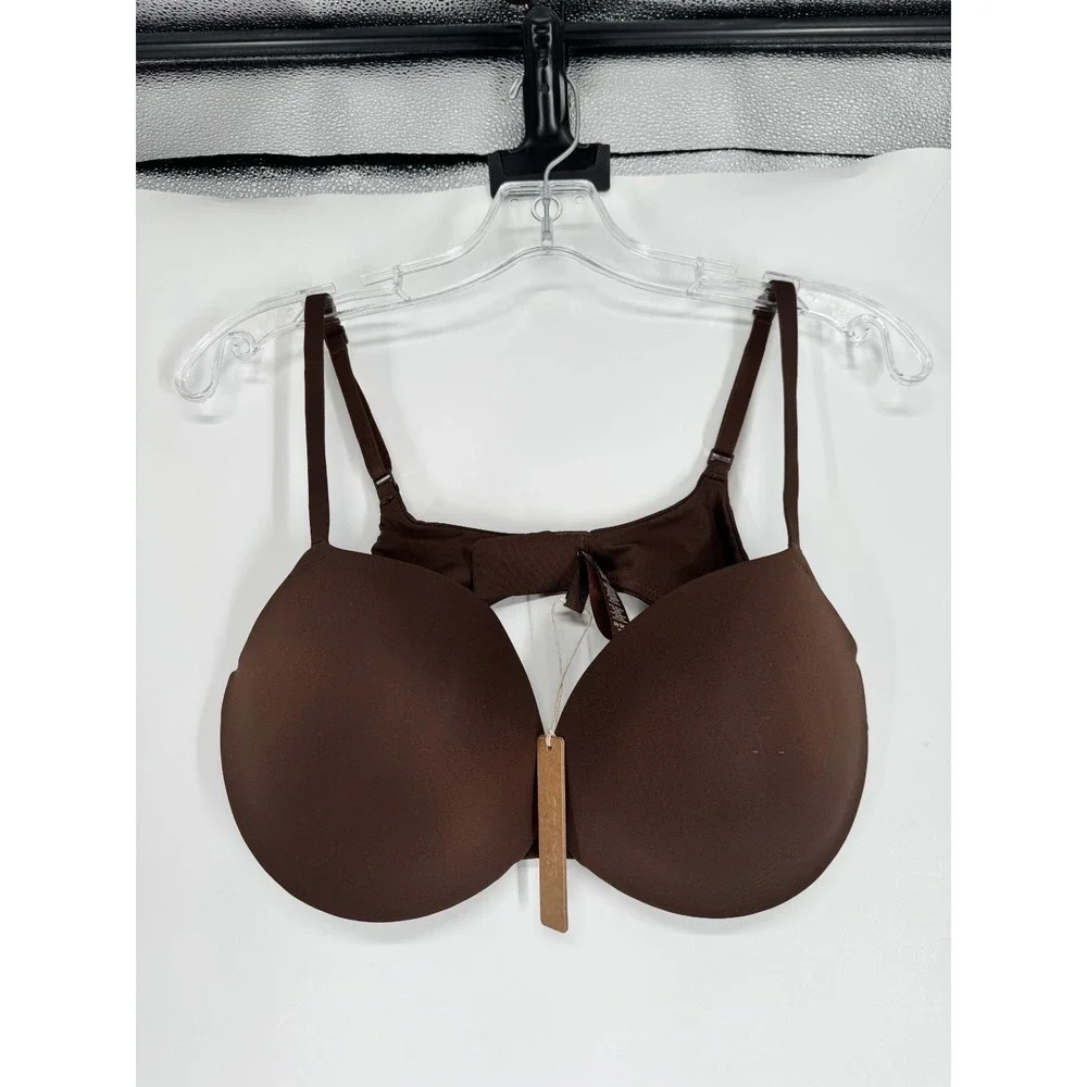 SKIMS Customized Push Up Plunge Bra Womens 36DD Cocoa Brown Padded Underwired